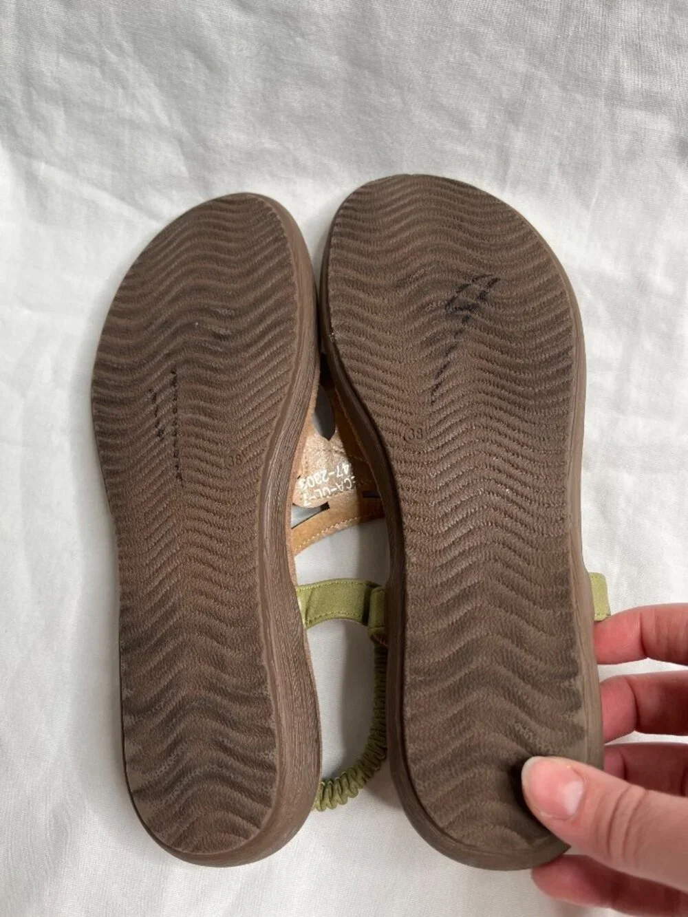 Patrizia Crema by Spring Step Jewel-Accented Sandals Size 38 EU
